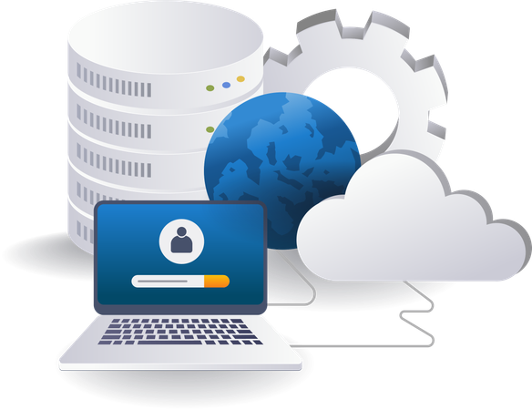 World management cloud server personal data  일러스트레이션
