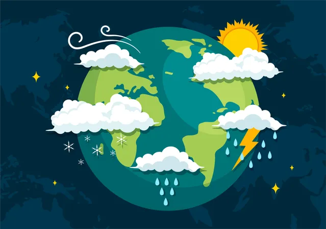World Meteorological Day Vector Illustration On 23 March With Earth Map Meteorology Science And Researching Weather In Flat Cartoon Background Illustration