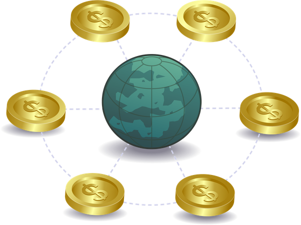 World money business management  Illustration