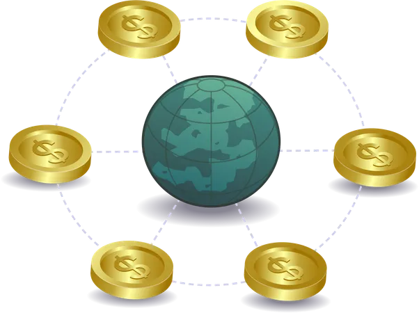 World money business management  Illustration