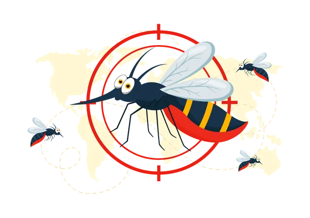 World Mosquito Day Vector Illustration On August 20th Featuring A Midge That Can Cause Dengue Fever And Malaria In A Flat Style Cartoon Background Illustration