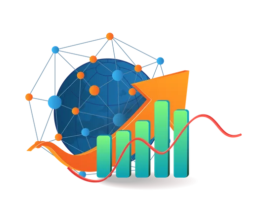 World network data analysis  Illustration