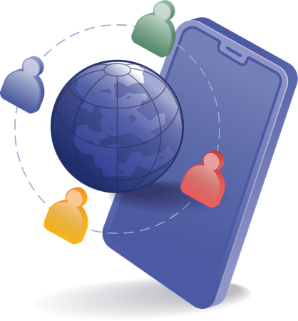 World network smartphone  Illustration