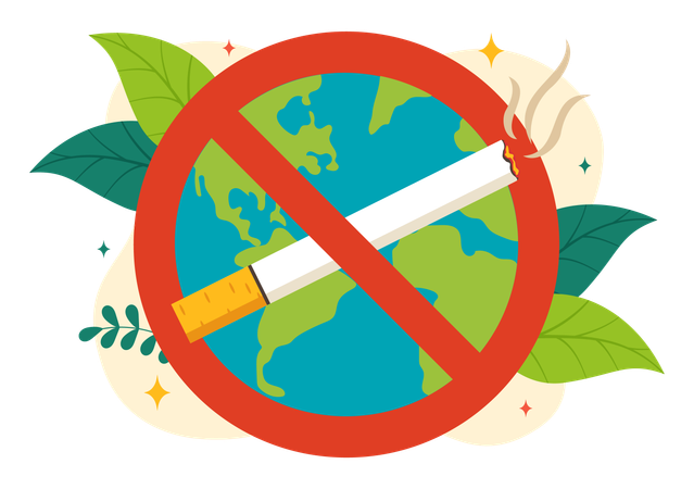 World No Tobacco Day Concept. Hand drawing cartoon character vector | Stock  vector | Colourbox