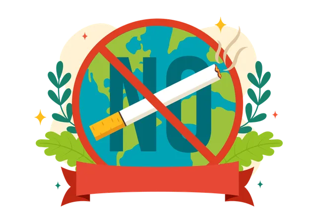 World No Tobacco Day Vector Illustration On 31 May With Stop Smoking And Cigarette Butt Because Harm The Lungs In Healthcare Flat Background Illustration