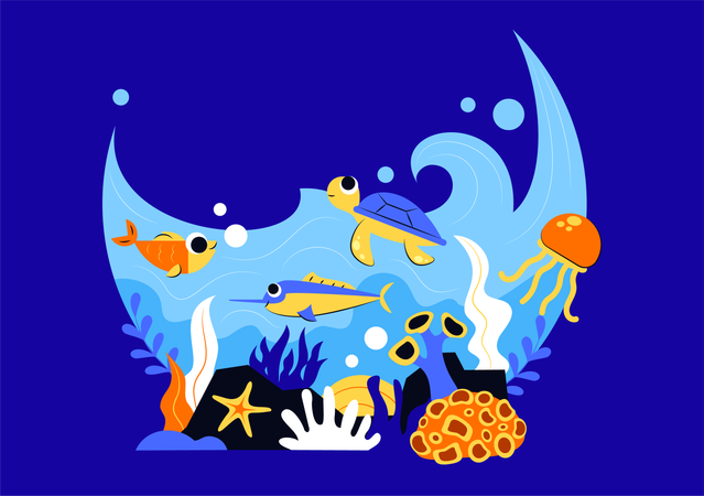 世界海洋デー  イラスト