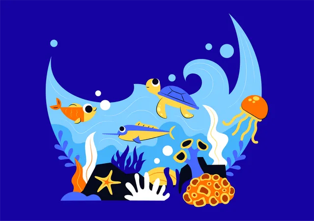 世界海洋デー  イラスト