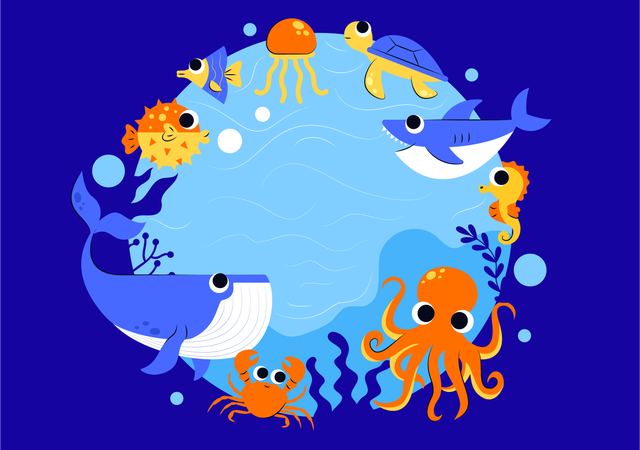世界海洋デー  イラスト