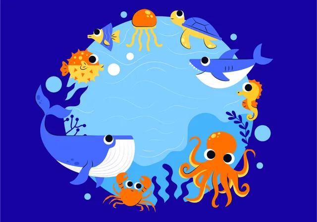 世界海洋デー  イラスト
