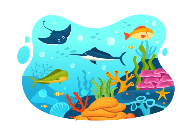 World Oceans Day  Illustration