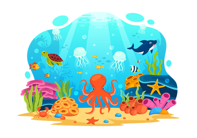 World Oceans Day  Illustration