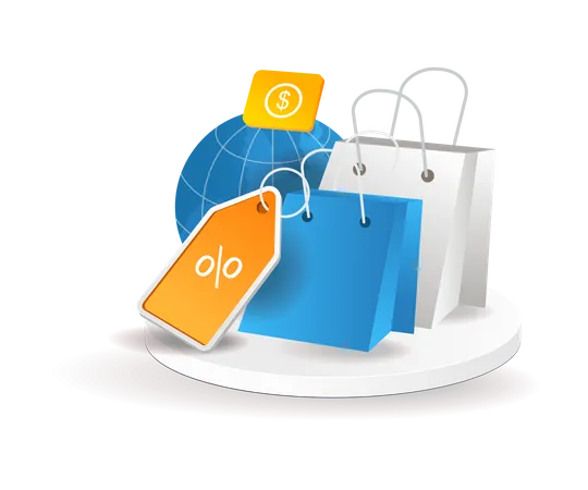 World of online shopping discounts  Illustration