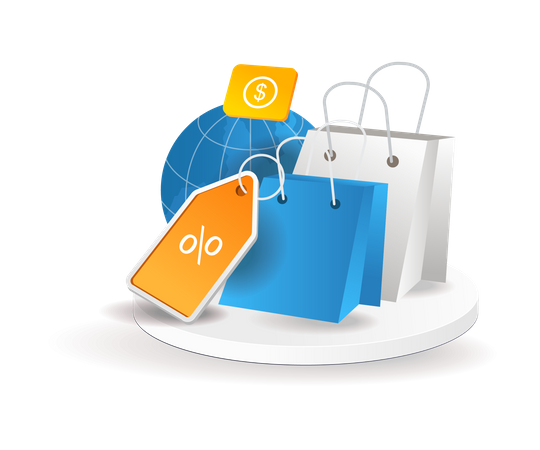 World of online shopping discounts  Illustration