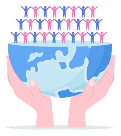 World Population Awareness Illustration