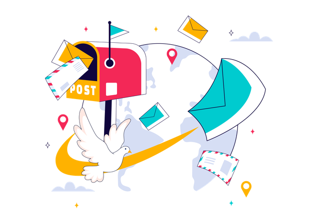 World Post Day  Illustration