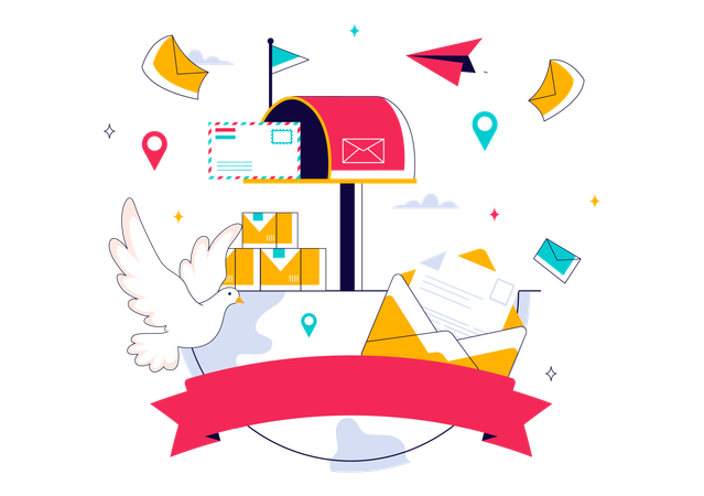 World Post Day  Illustration