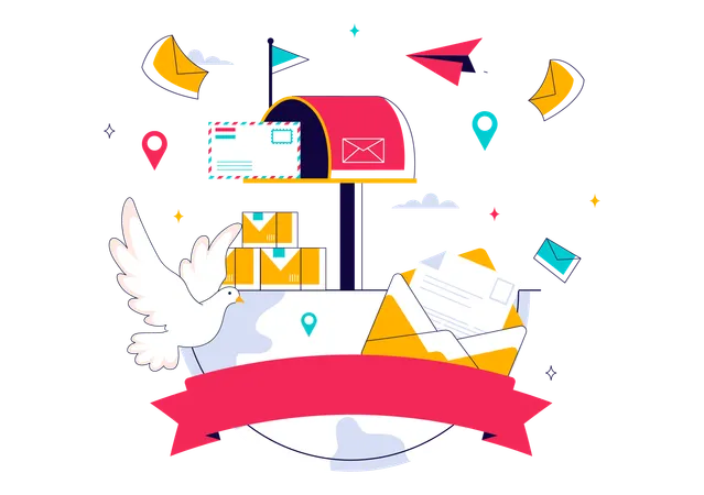 World Post Day  Illustration
