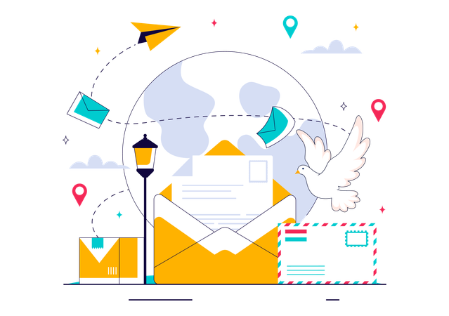 World Post Day  Illustration