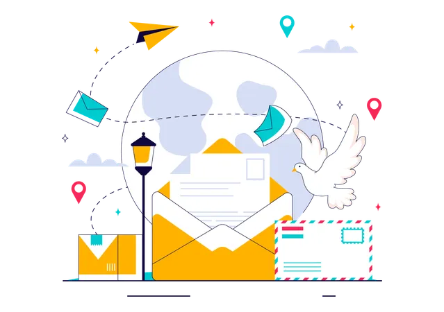 World Post Day  Illustration