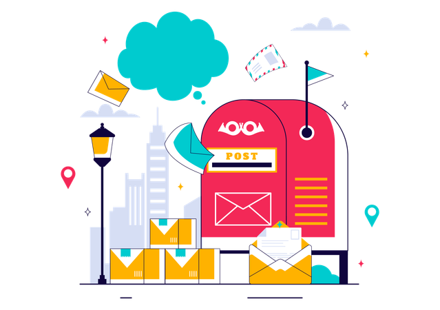 World Post Day  Illustration