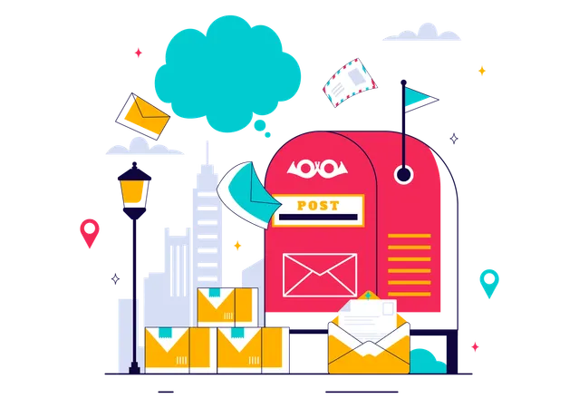 World Post Day  Illustration