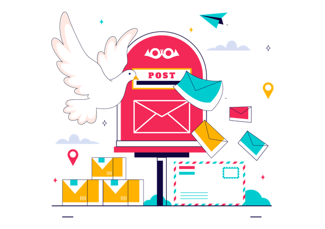 World Post Day  Illustration