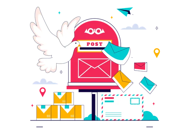 World Post Day  Illustration