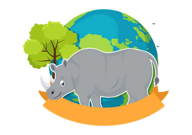 World Rhino Day  イラスト