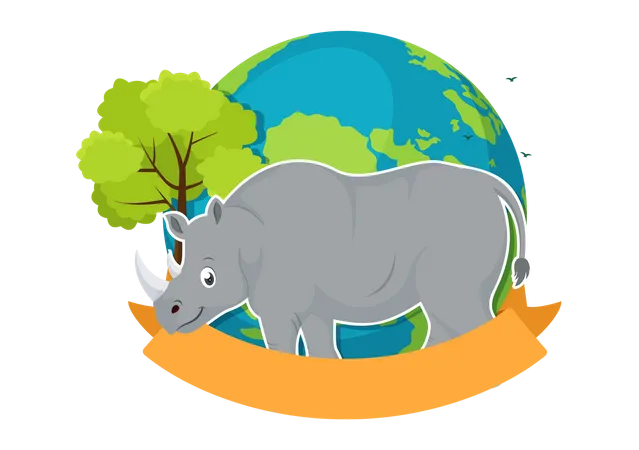 World Rhino Day  イラスト