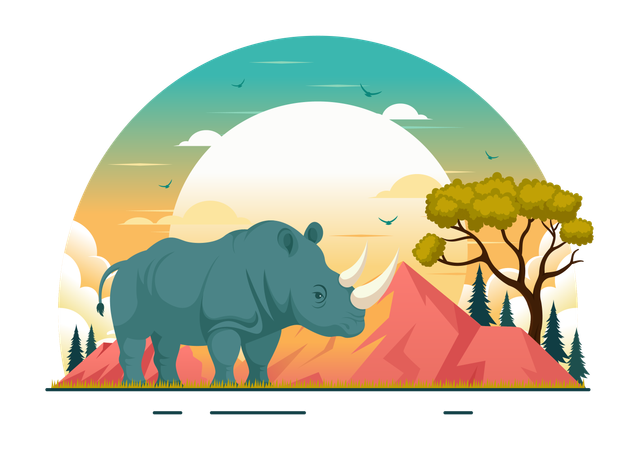 World Rhino Day  Illustration