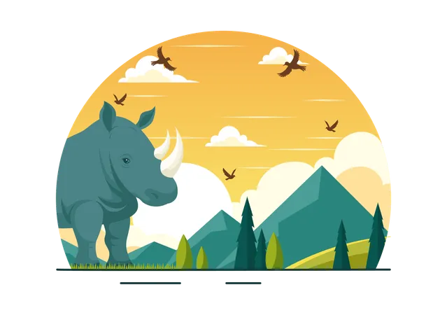 World Rhino Day  Illustration