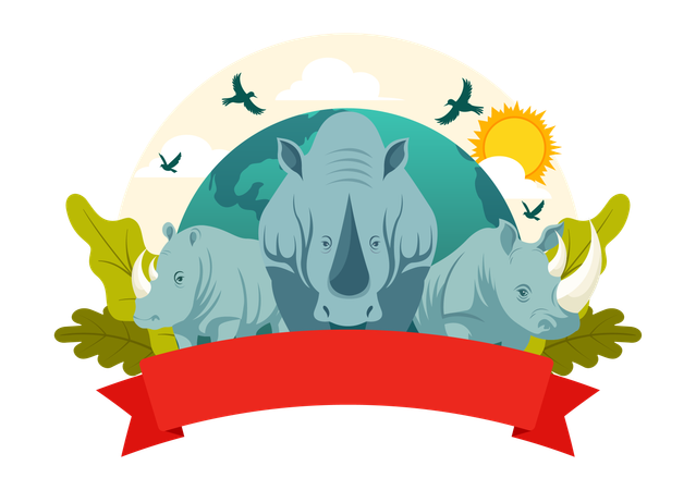 World Rhino Day  Illustration