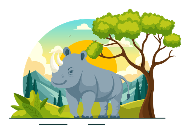 World Rhino Day  Illustration