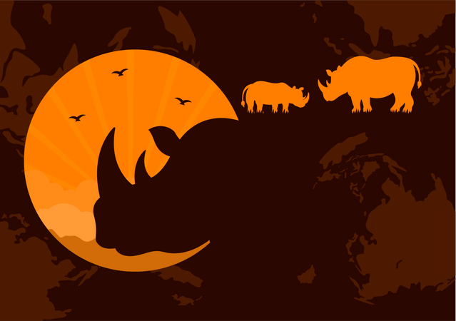 World Rhino Day  Illustration