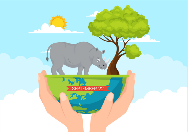 World Rhino Day  Illustration