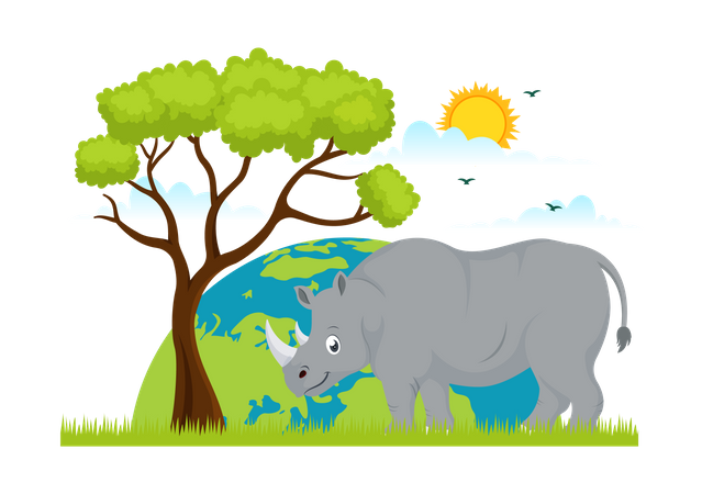 World Rhino Day  Illustration