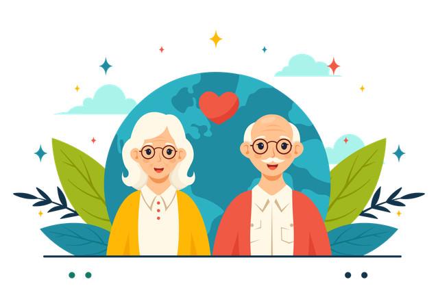 World Senior Citizen Day celebration  Illustration