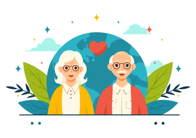 World Senior Citizen Day celebration  Illustration