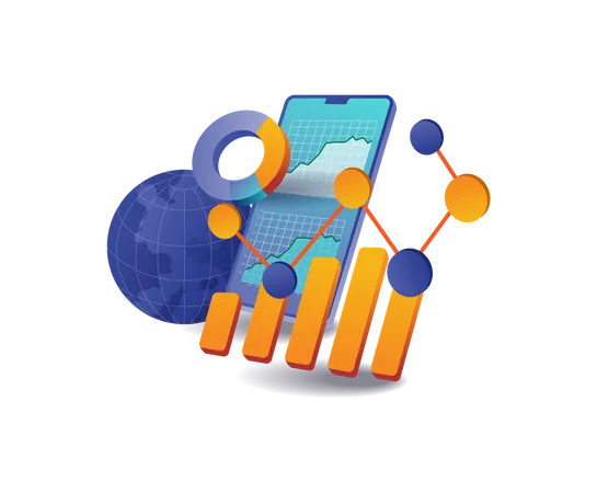 World smartphone application analysis data  Illustration