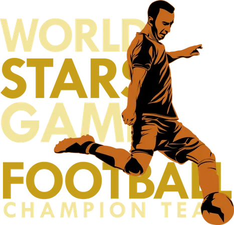 World Stars Game Football Champion Team  Illustration