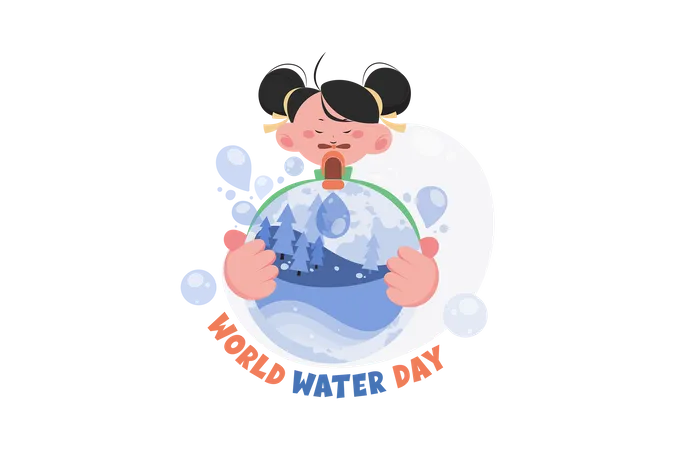 World Water Day Illustration Concept On White Background イラスト