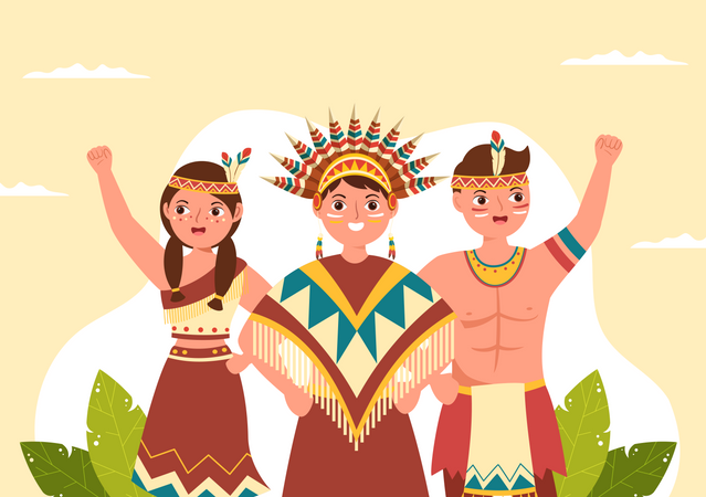 Worlds Indigenous Peoples Day Illustration