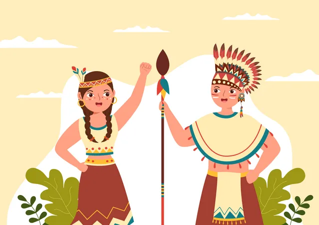 Worlds Indigenous Peoples Day Illustration  Illustration