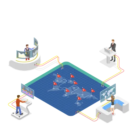 Worldwide freight shipping  Illustration