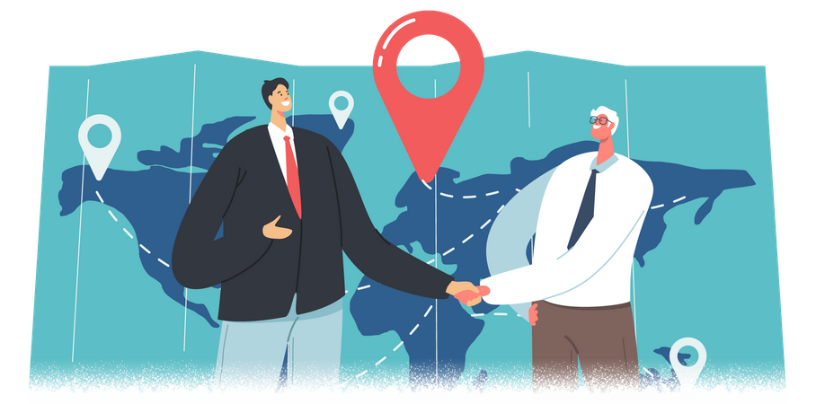 Worldwide import export business  Illustration