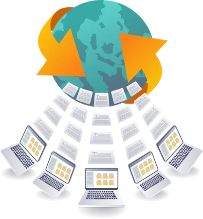 Worldwide Information Data Transfer  Illustration