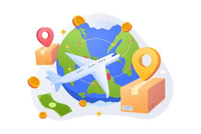 Worldwide Shipping  Illustration