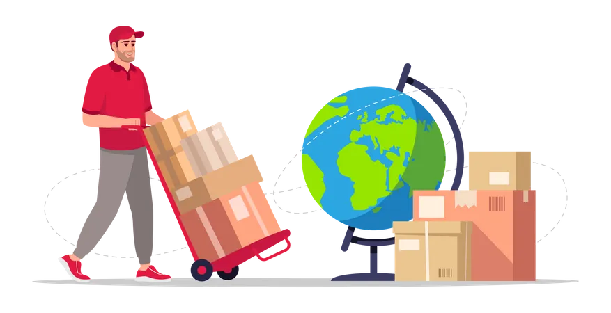 Worldwide shipping service Illustration