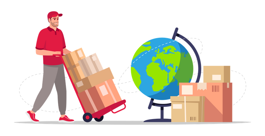 Worldwide shipping service  Illustration