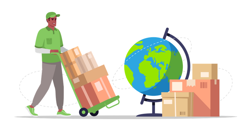 Worldwide shipping service  Illustration